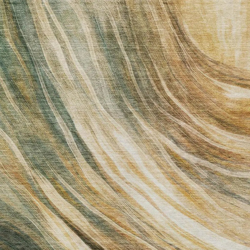 3' X 5' Green And Brown Abstract Washable Indoor Outdoor Area Rug Homeroots Outdoor