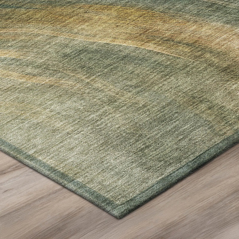 3' X 5' Green And Brown Abstract Washable Indoor Outdoor Area Rug Homeroots Outdoor