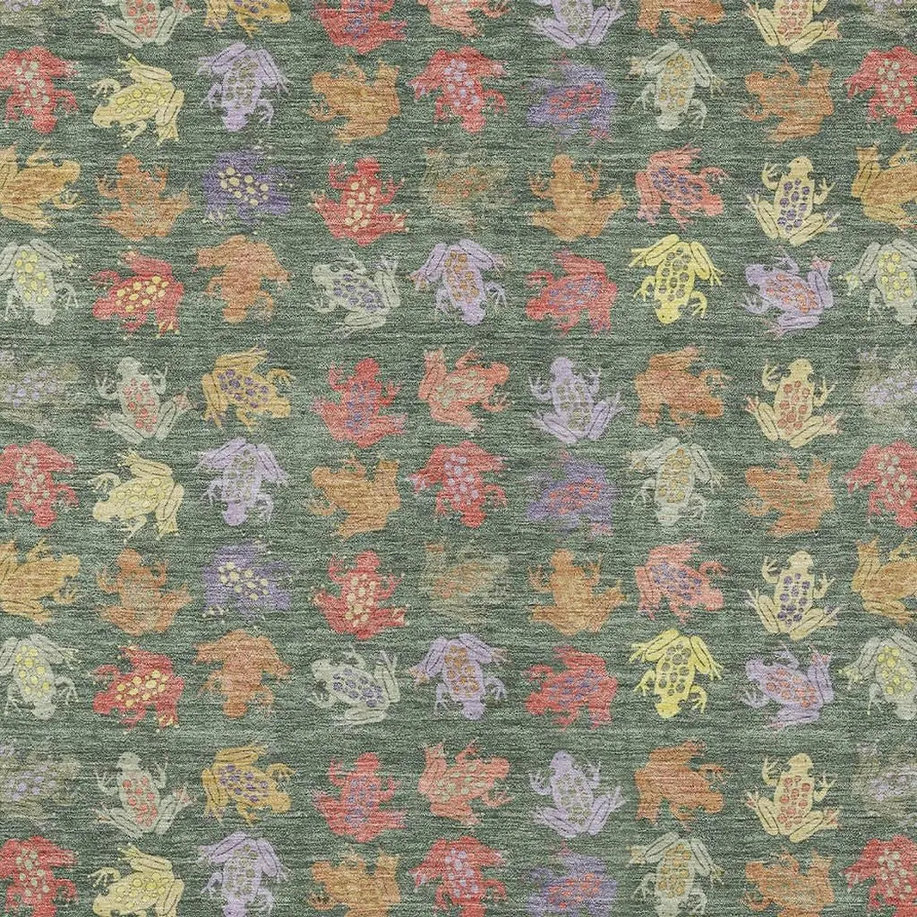 3' X 5' Green And Brown Geometric Washable Indoor Outdoor Area Rug Homeroots Outdoor