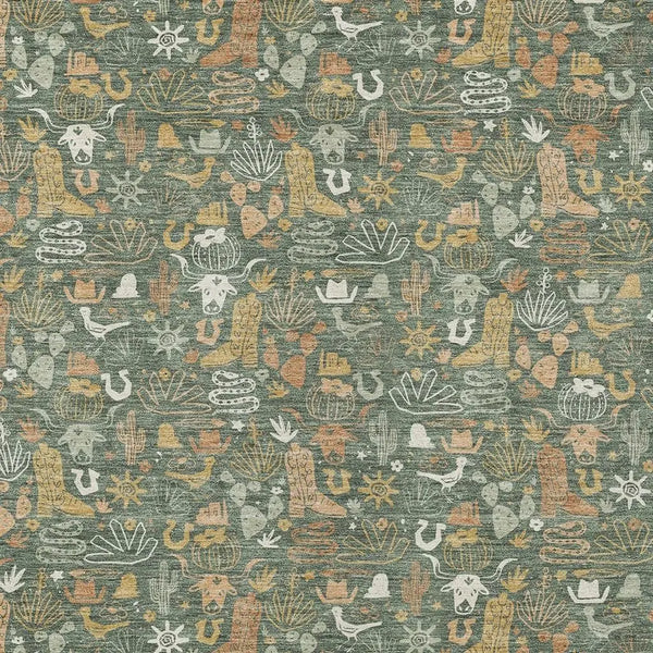 3' X 5' Green And Brown Stars Washable Indoor Outdoor Area Rug Homeroots Outdoor
