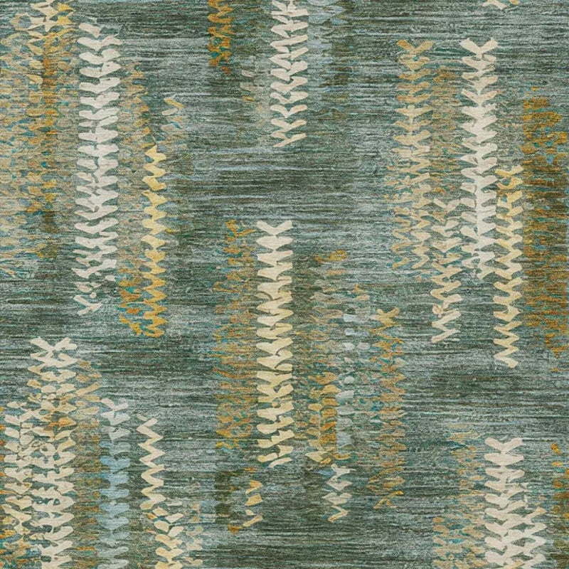 3' X 5' Green And Brown Striped Washable Indoor Outdoor Area Rug Homeroots Outdoor