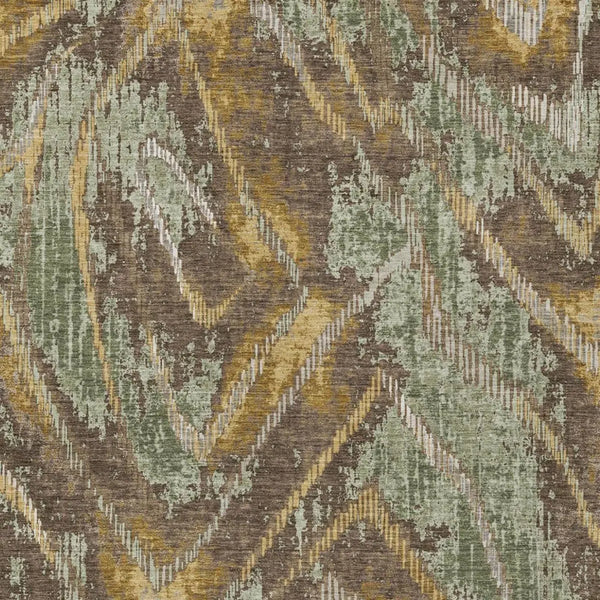 3' X 5' Green And Chocolate Abstract Washable Indoor Outdoor Area Rug Homeroots Outdoor