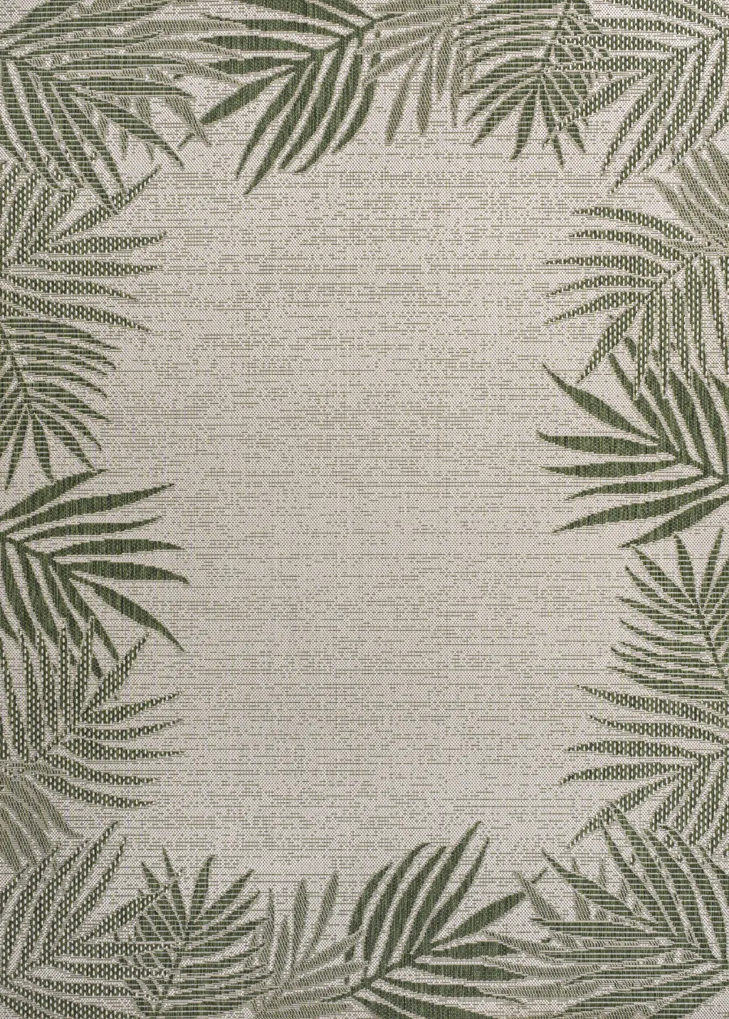 3' X 5' Green And Cream Floral Indoor Outdoor Area Rug - GreatEagleInc