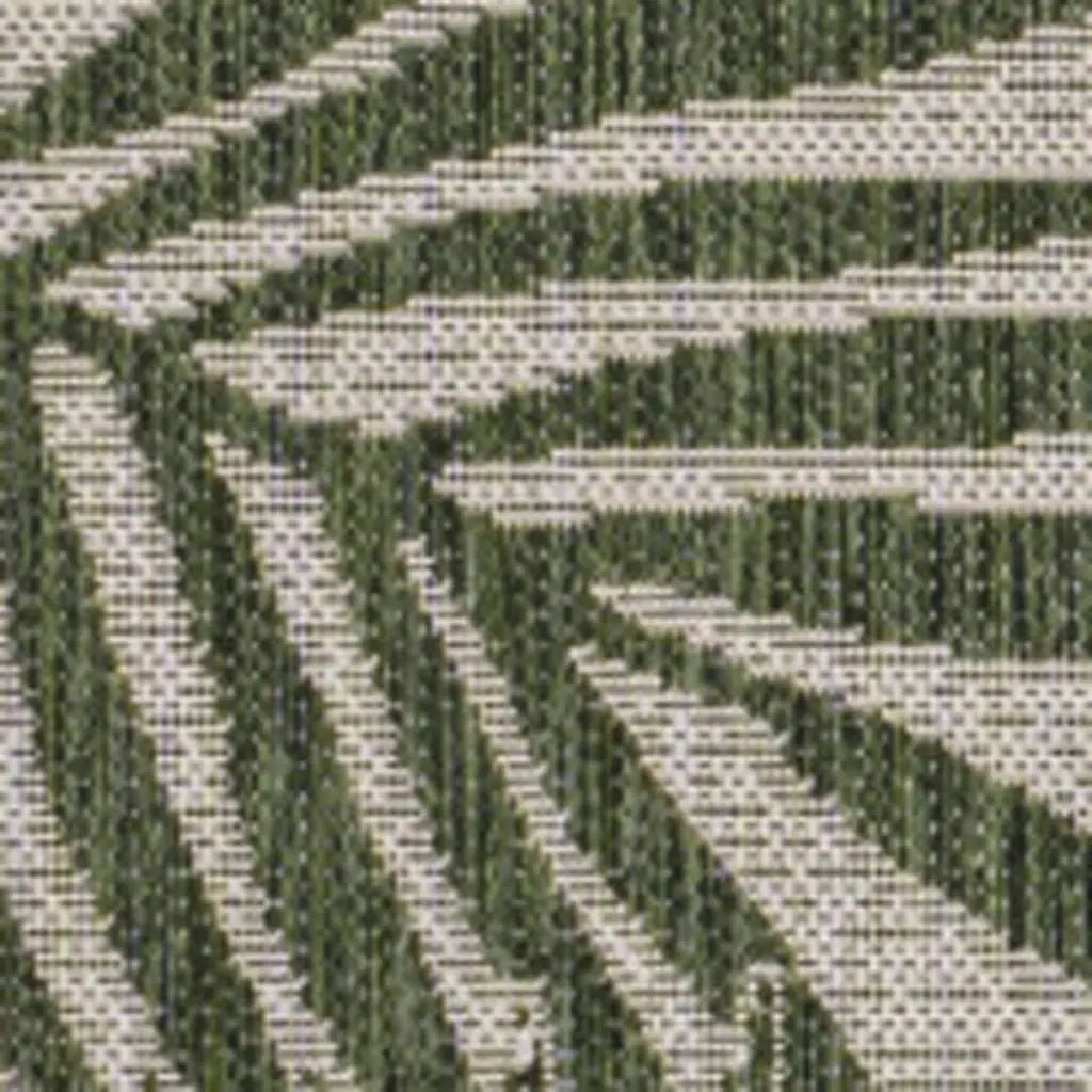 3' X 5' Green And Cream Floral Indoor Outdoor Area Rug - GreatEagleInc