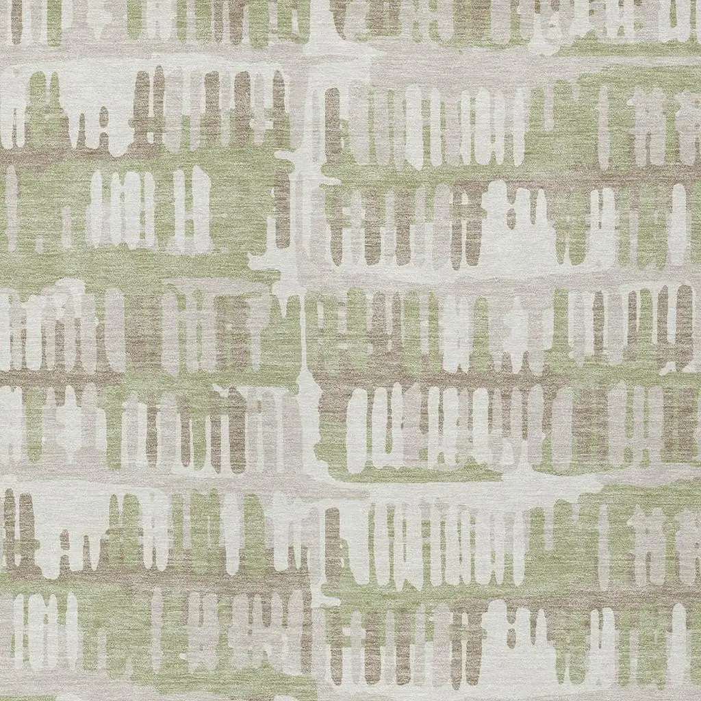 3' X 5' Green And Denim Blue Abstract Washable Indoor Outdoor Area Rug Homeroots Outdoor