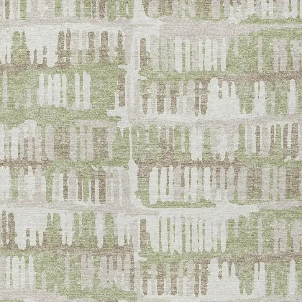 3' X 5' Green And Denim Blue Abstract Washable Indoor Outdoor Area Rug Homeroots Outdoor