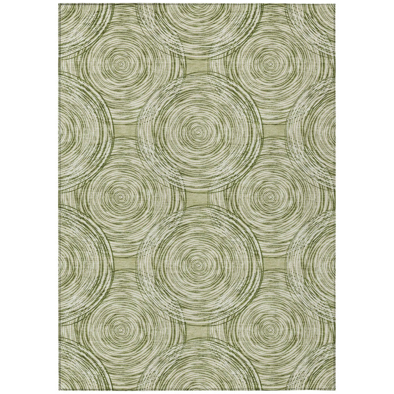 3' X 5' Green And Fern Green Geometric Washable Indoor Outdoor Area Rug Homeroots Outdoor