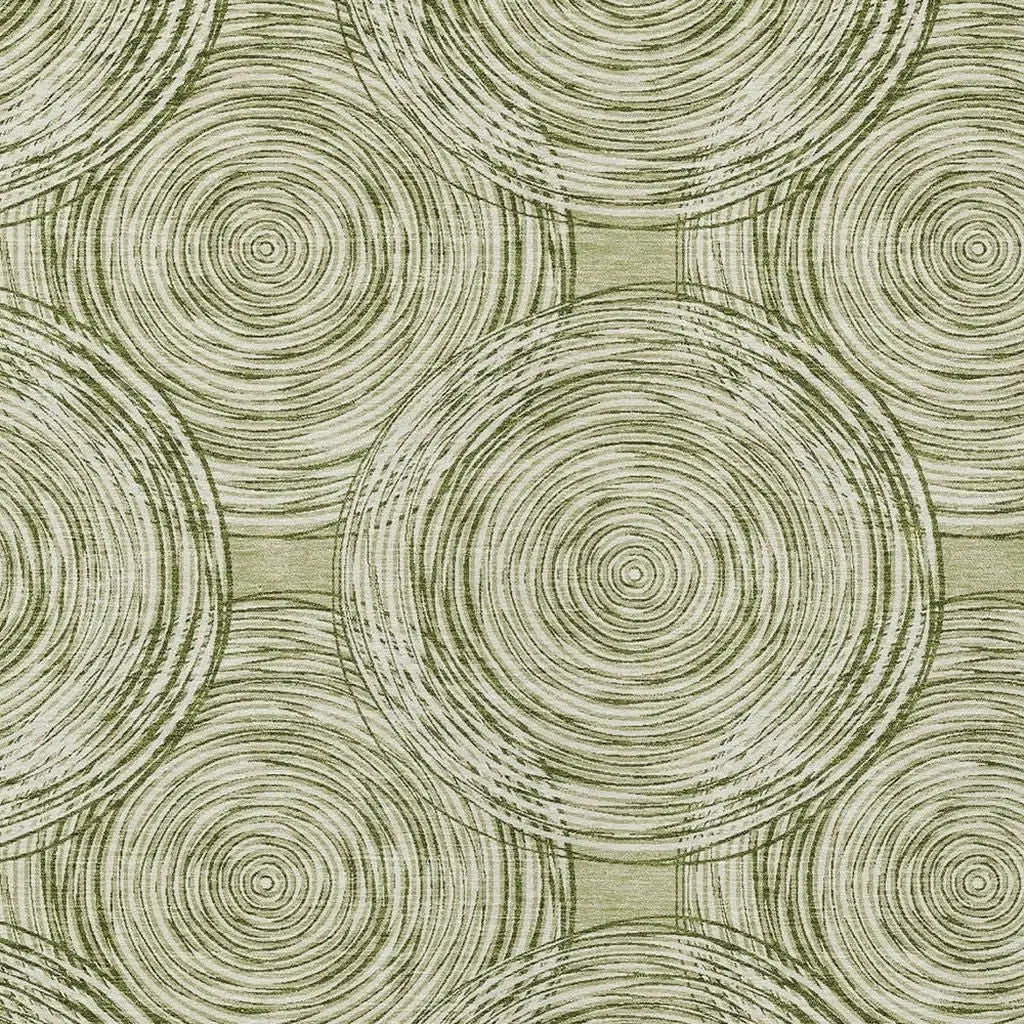 3' X 5' Green And Fern Green Geometric Washable Indoor Outdoor Area Rug Homeroots Outdoor