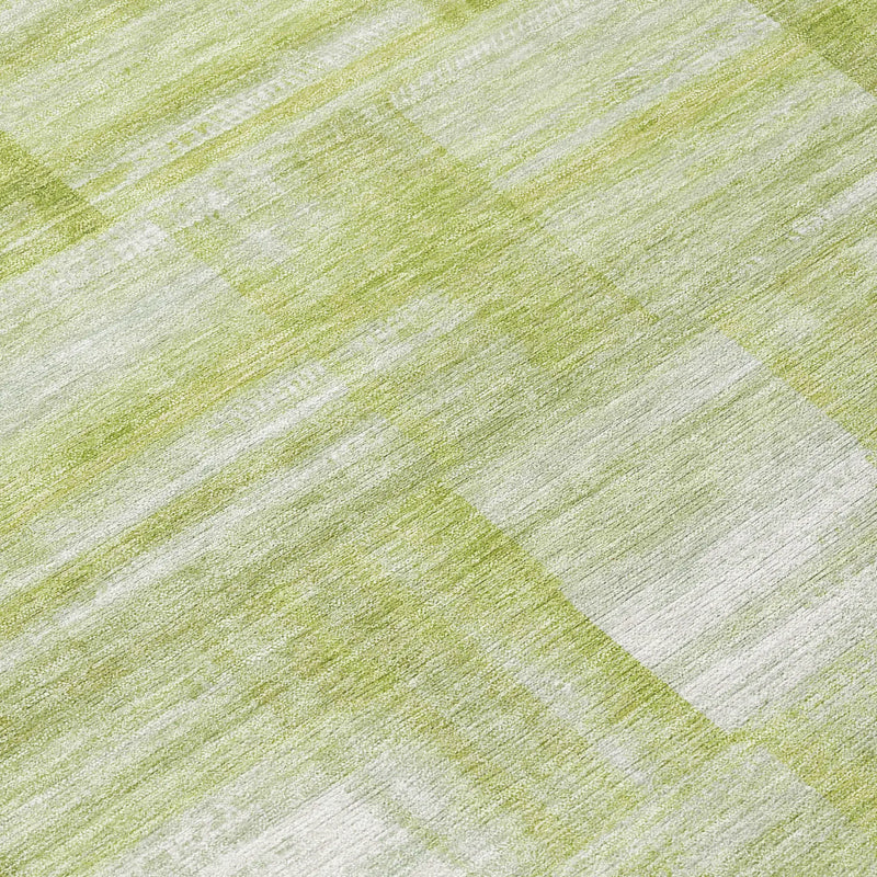 3' X 5' Green And Fern Green Striped Washable Indoor Outdoor Area Rug Homeroots Outdoor