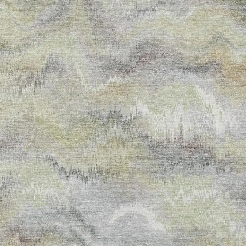 3' X 5' Green And Ivory Abstract Washable Indoor Outdoor Area Rug Homeroots Outdoor