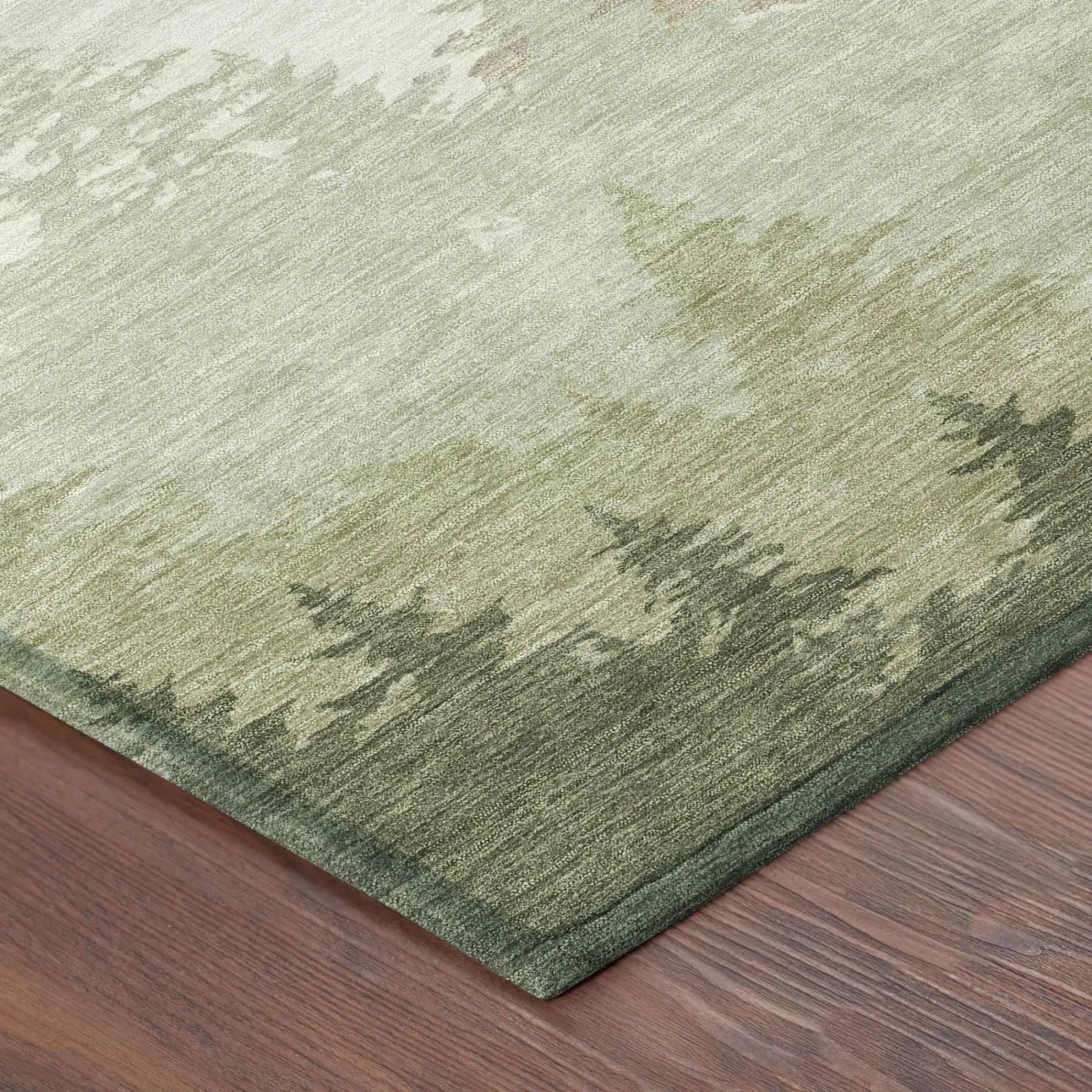 3' X 5' Green And Ivory Floral Washable Indoor Outdoor Area Rug Homeroots Outdoor