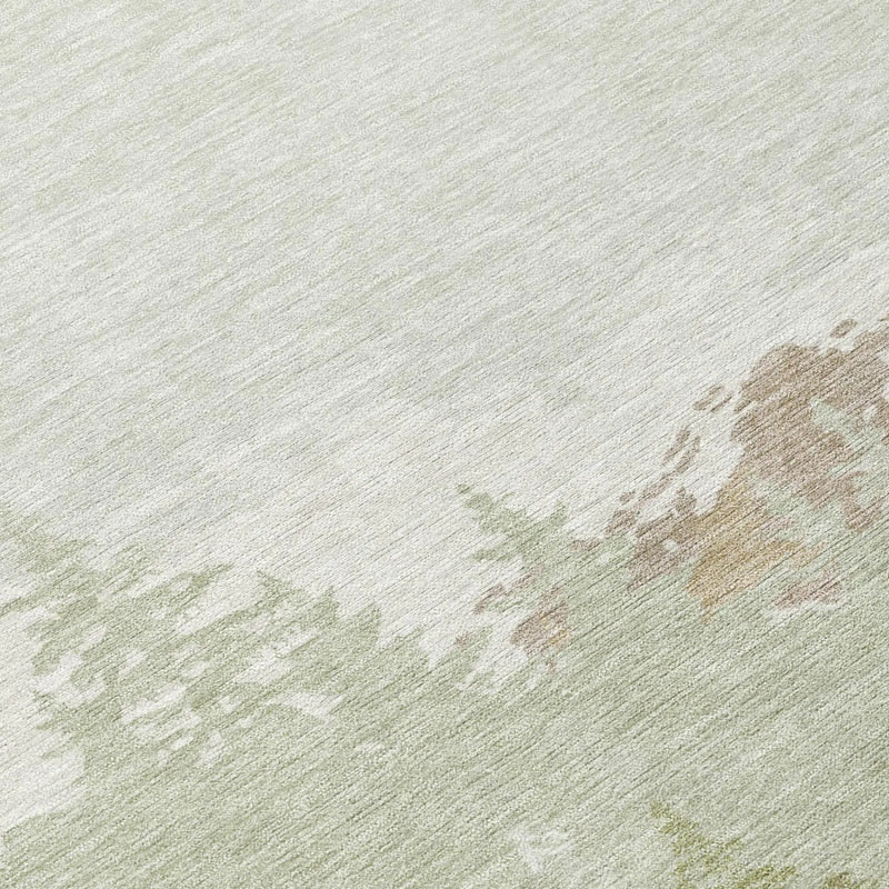 3' X 5' Green And Ivory Floral Washable Indoor Outdoor Area Rug Homeroots Outdoor
