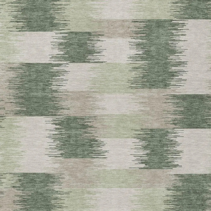 3' X 5' Green And Ivory Geometric Washable Indoor Outdoor Area Rug Homeroots Outdoor