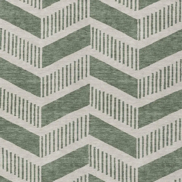 3' X 5' Green And Ivory Geometric Washable Indoor Outdoor Area Rug Homeroots Outdoor
