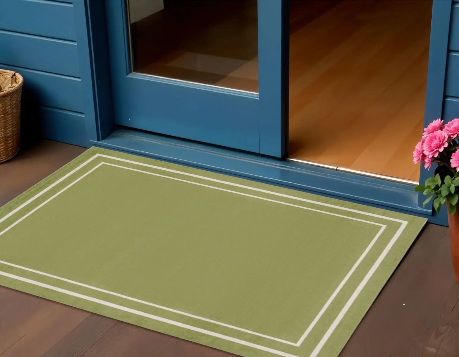 3' X 5' Green And Ivory Indoor Outdoor Area Rug Homeroots Outdoor