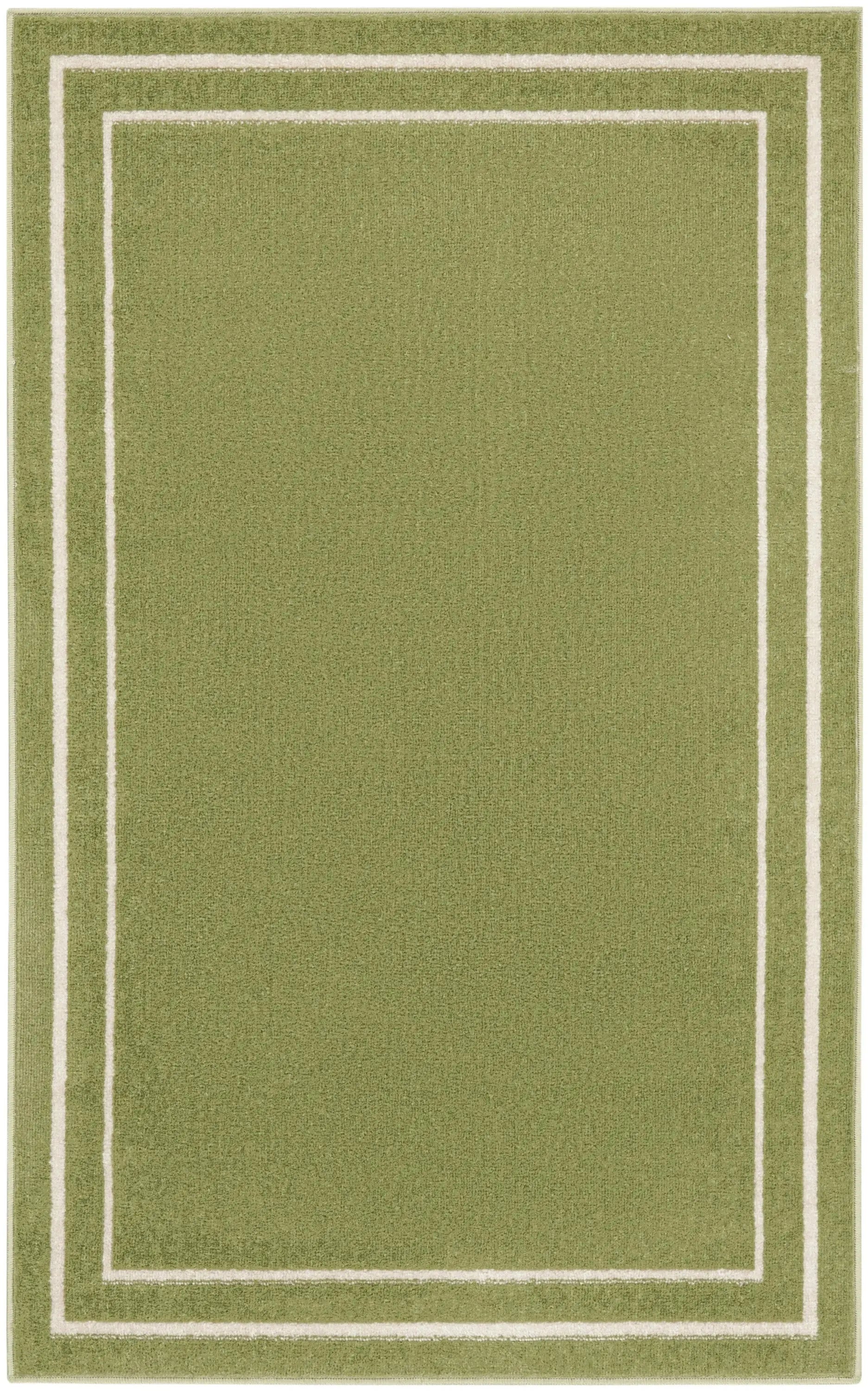 3' X 5' Green And Ivory Indoor Outdoor Area Rug Homeroots Outdoor