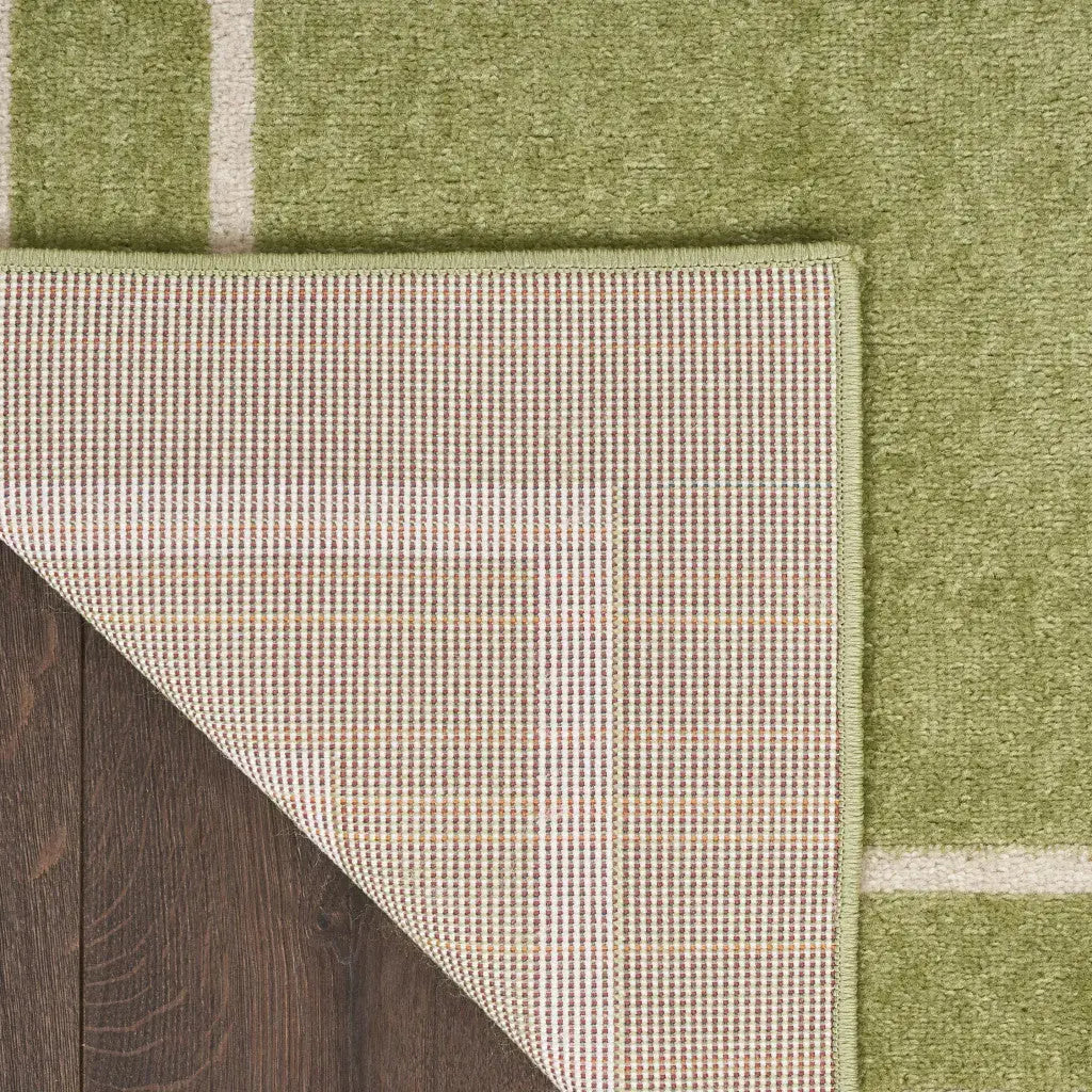3' X 5' Green And Ivory Indoor Outdoor Area Rug Homeroots Outdoor
