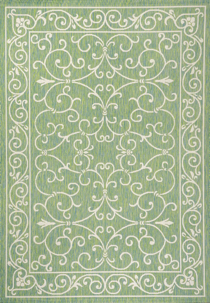 3' X 5' Green And Ivory Medallion Indoor Outdoor Area Rug Homeroots Outdoor
