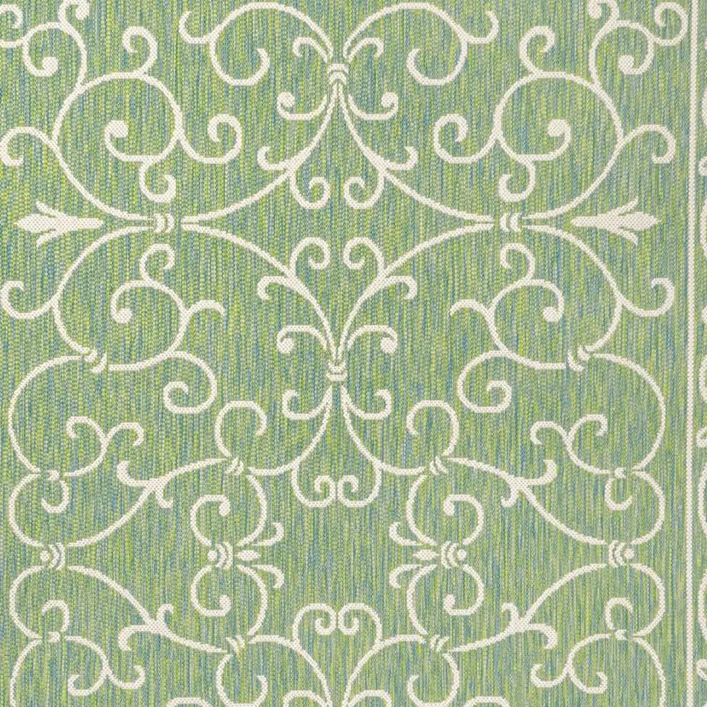 3' X 5' Green And Ivory Medallion Indoor Outdoor Area Rug Homeroots Outdoor