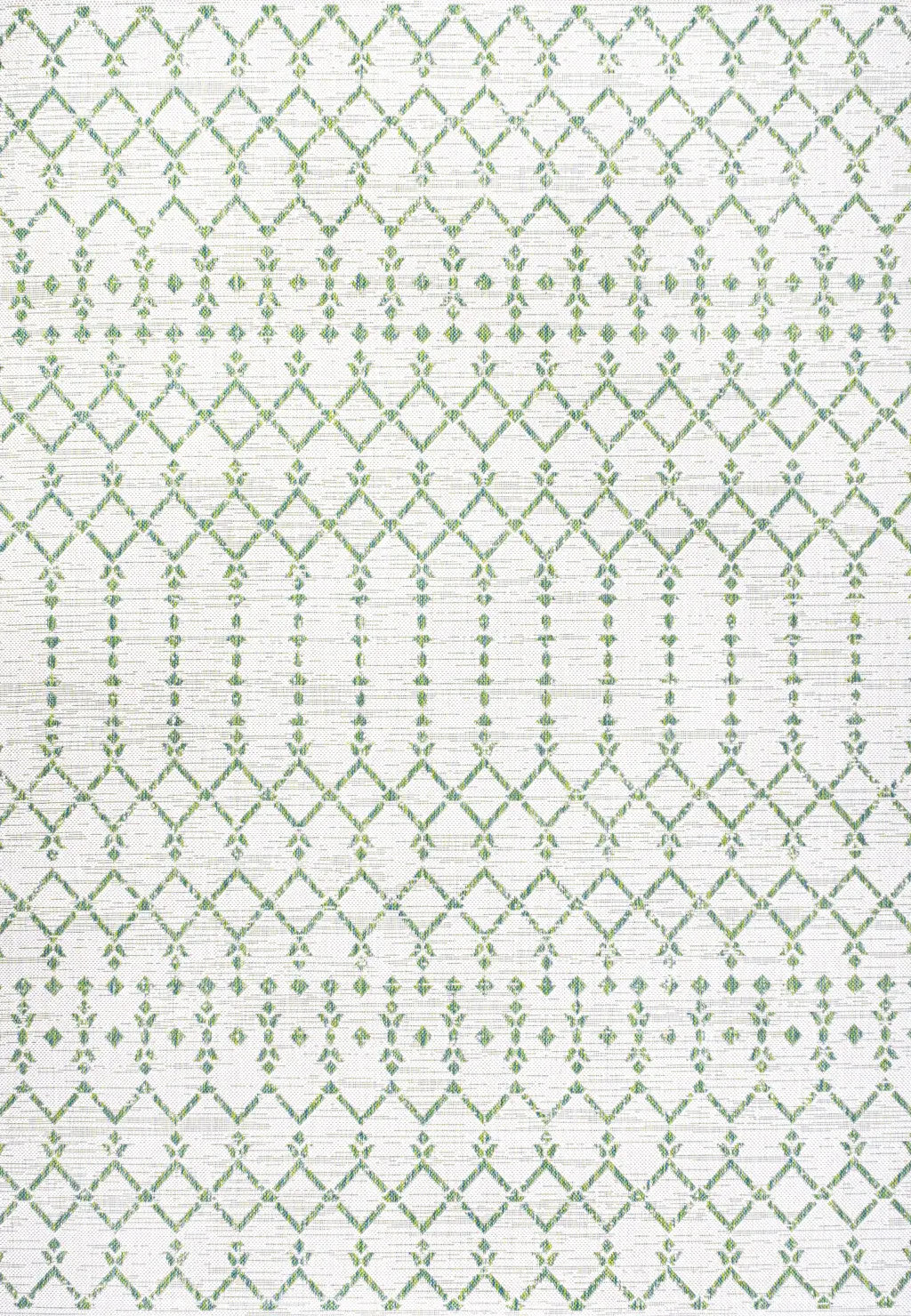 3' X 5' Green And Ivory Trellis Indoor Outdoor Area Rug Homeroots Outdoor