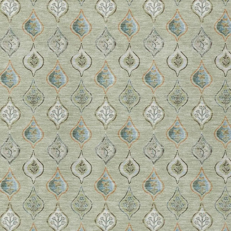 3' X 5' Green And Khaki Floral Washable Indoor Outdoor Area Rug Homeroots Outdoor