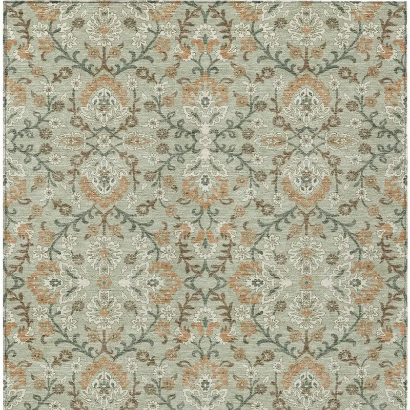 3' X 5' Green And Khaki Geometric Washable Indoor Outdoor Area Rug Homeroots Outdoor