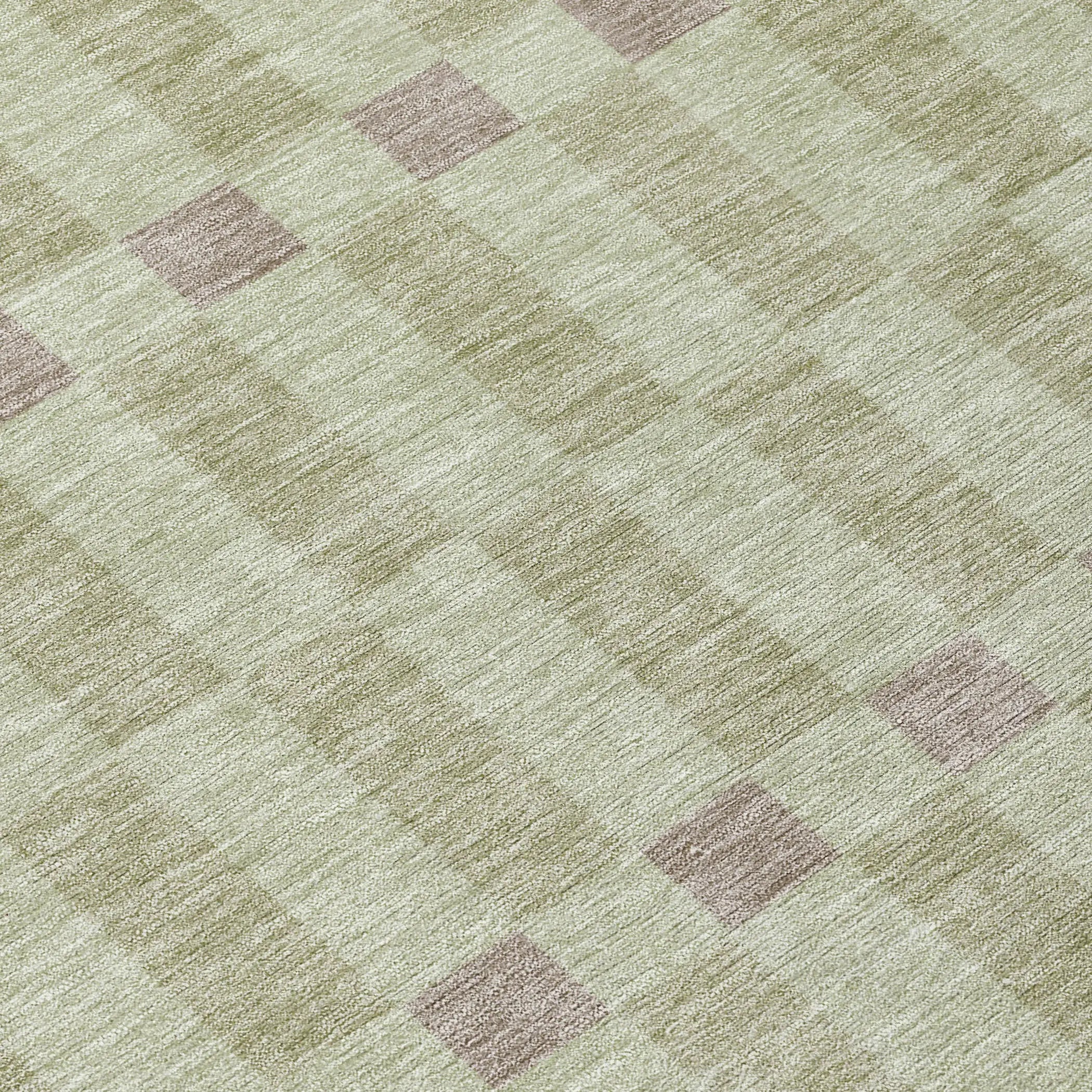 3' X 5' Green And Khaki Geometric Washable Indoor Outdoor Area Rug Homeroots Outdoor