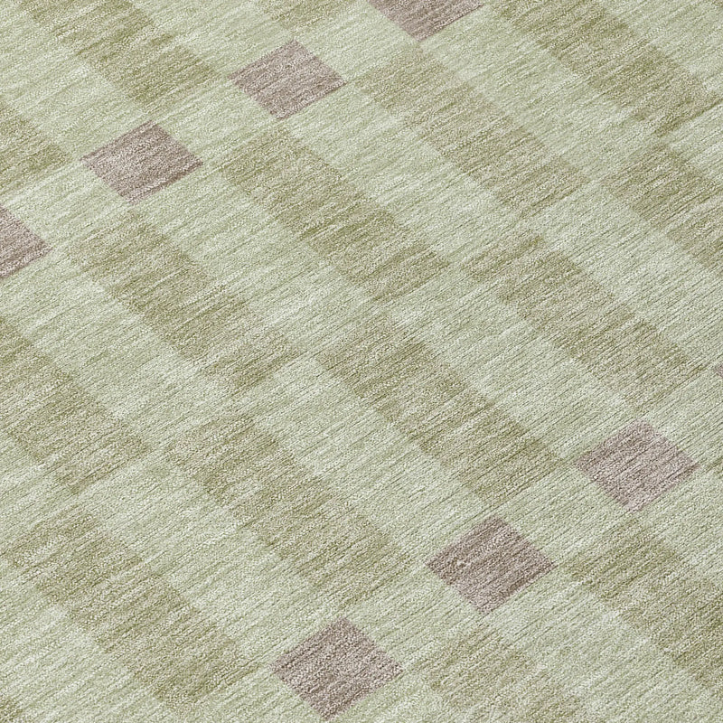 3' X 5' Green And Khaki Geometric Washable Indoor Outdoor Area Rug Homeroots Outdoor