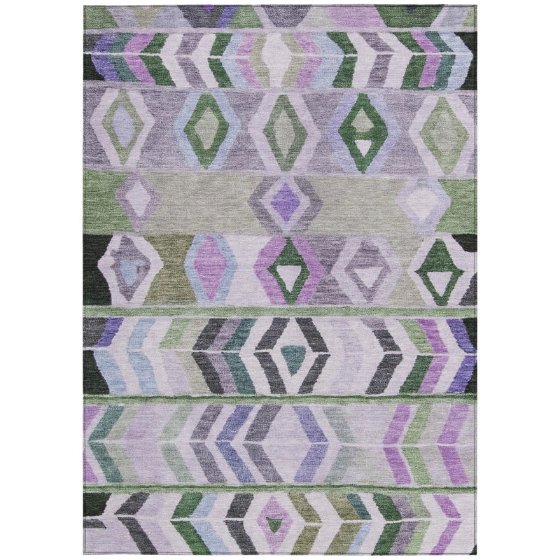 3' X 5' Green And Lavender Tribal Washable Indoor Outdoor Area Rug Homeroots Outdoor