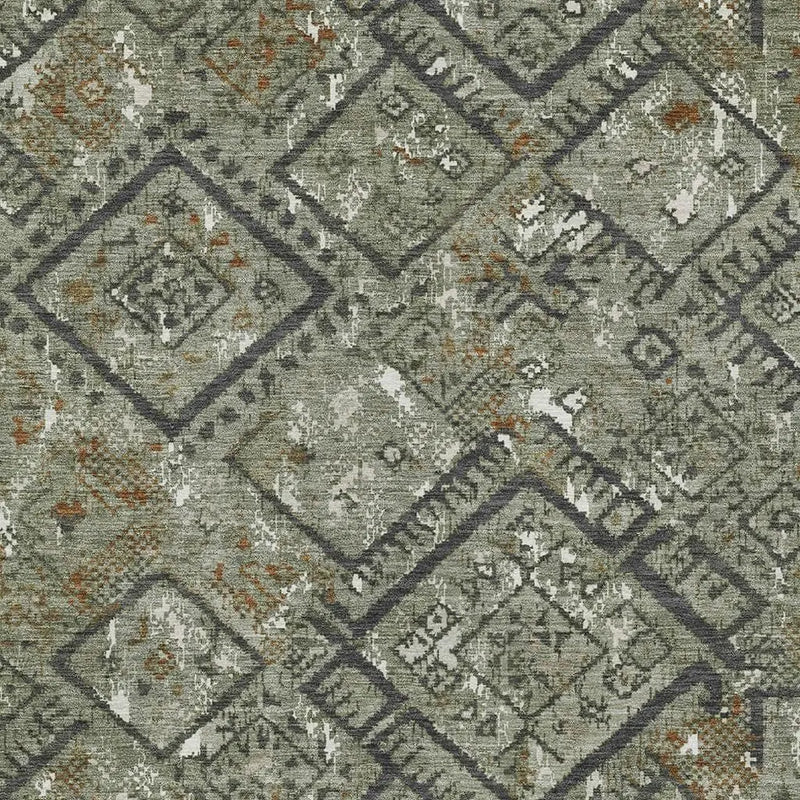 3' X 5' Green And Orange Geometric Washable Indoor Outdoor Area Rug Homeroots Outdoor