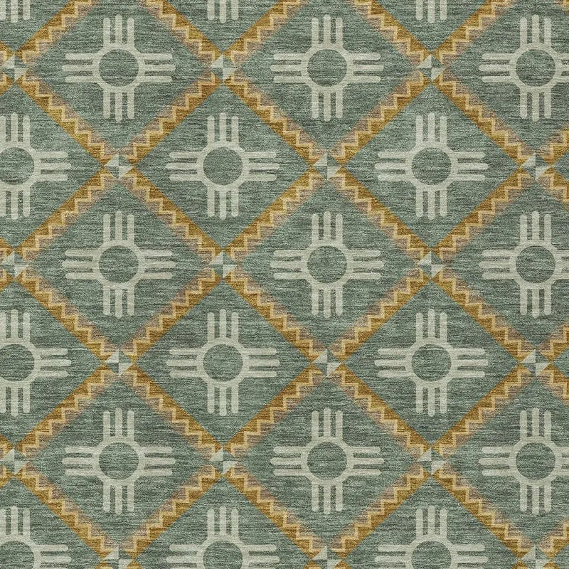 3' X 5' Green And Red Geometric Washable Indoor Outdoor Area Rug Homeroots Outdoor