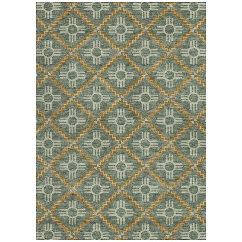3' X 5' Green And Red Geometric Washable Indoor Outdoor Area Rug Homeroots Outdoor