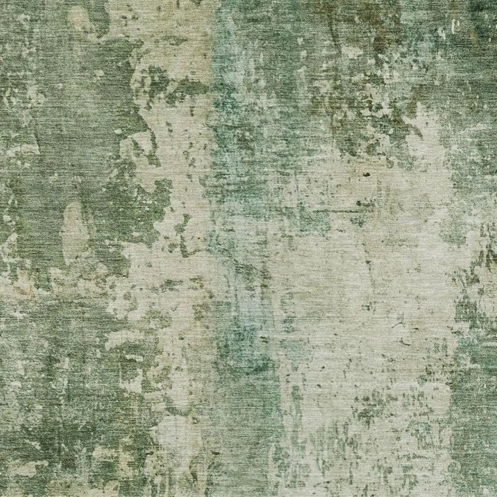 3' X 5' Green And Sage Abstract Washable Indoor Outdoor Area Rug Homeroots Outdoor