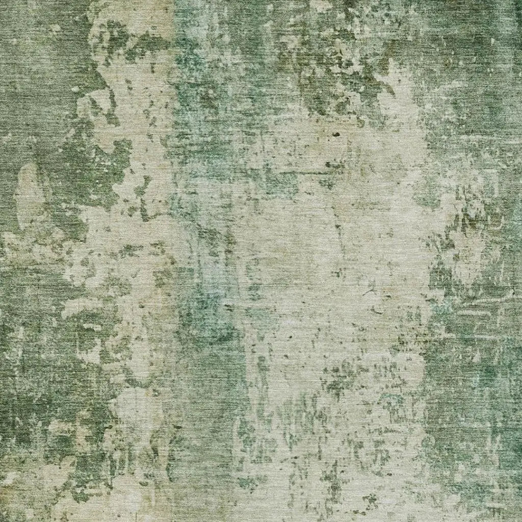 3' X 5' Green And Sage Abstract Washable Indoor Outdoor Area Rug Homeroots Outdoor