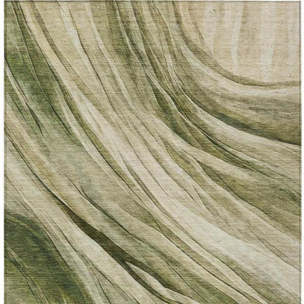3' X 5' Green And Sage Abstract Washable Indoor Outdoor Area Rug Homeroots Outdoor