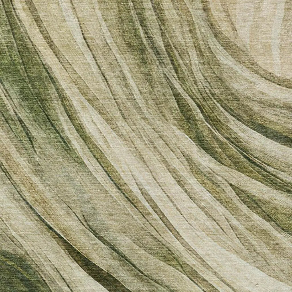 3' X 5' Green And Sage Abstract Washable Indoor Outdoor Area Rug Homeroots Outdoor