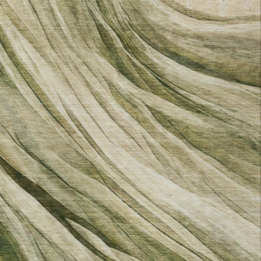 3' X 5' Green And Sage Abstract Washable Indoor Outdoor Area Rug Homeroots Outdoor