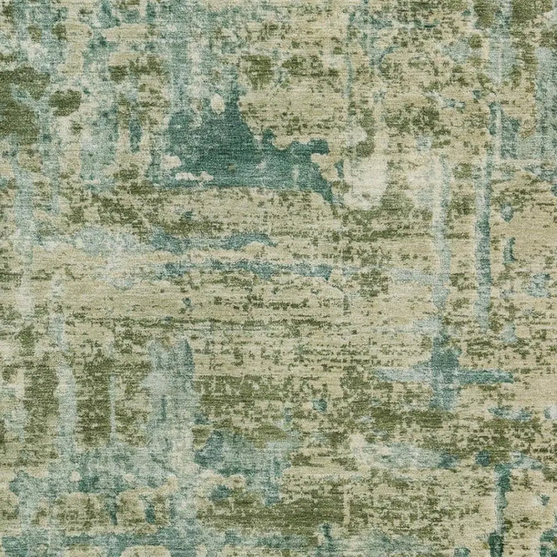3' X 5' Green And Sage Abstract Washable Indoor Outdoor Area Rug Homeroots Outdoor