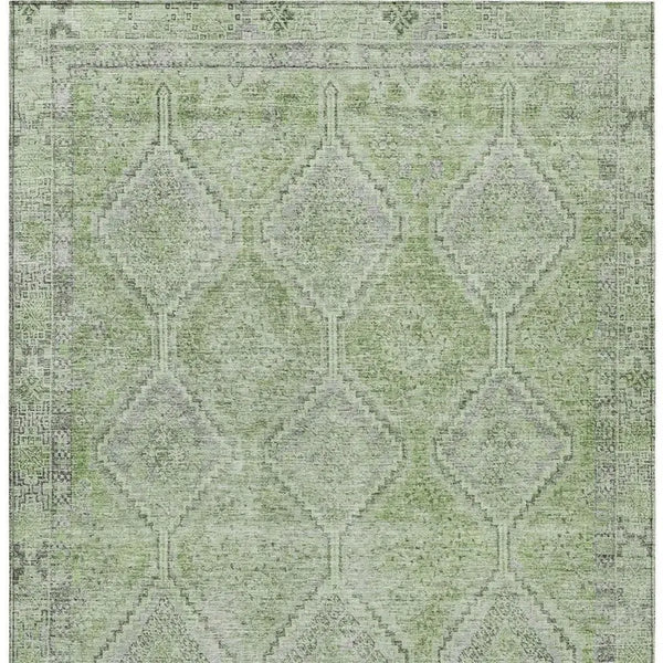 3' X 5' Green And Sage Geometric Washable Indoor Outdoor Area Rug Homeroots Outdoor