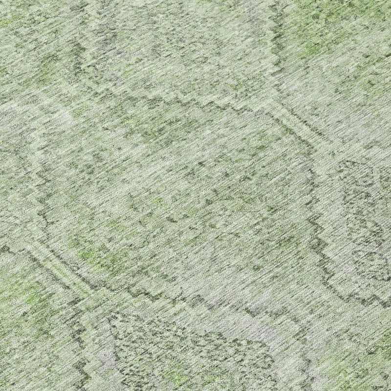 3' X 5' Green And Sage Geometric Washable Indoor Outdoor Area Rug Homeroots Outdoor