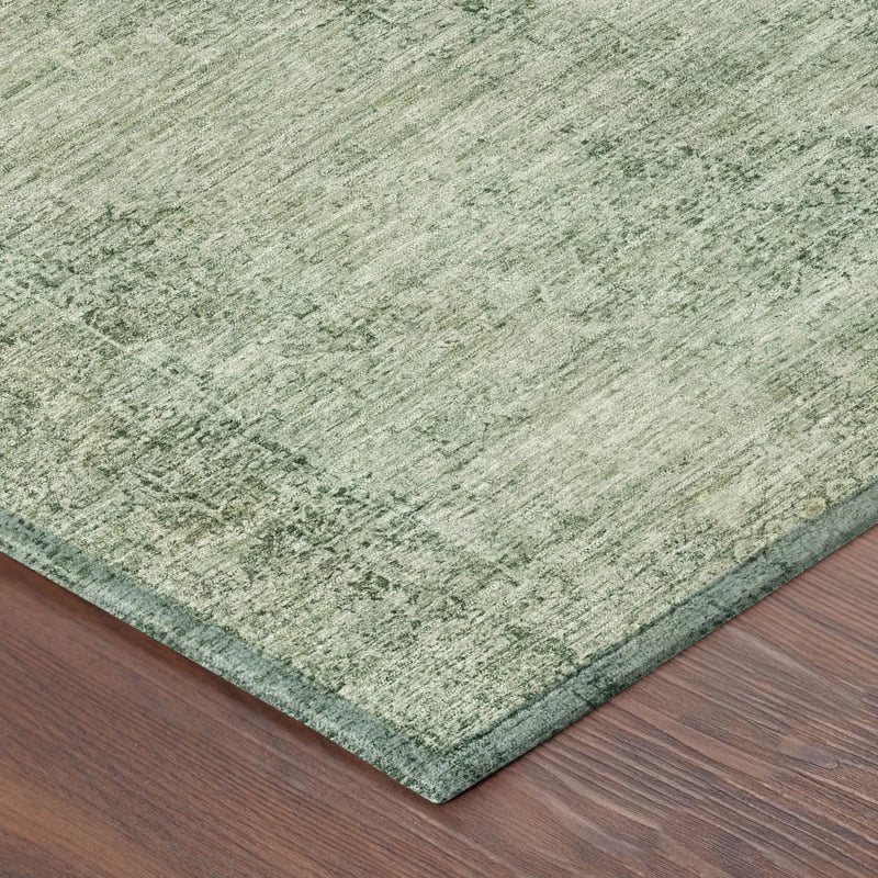 3' X 5' Green And Sage Oriental Washable Indoor Outdoor Area Rug Homeroots Outdoor