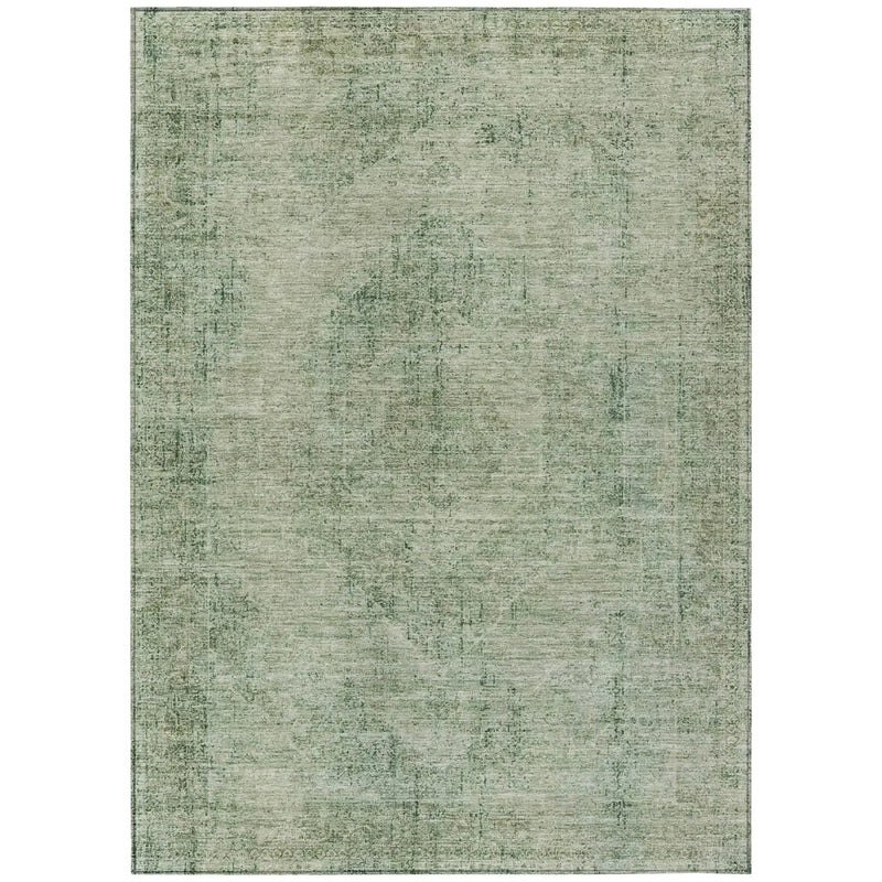 3' X 5' Green And Sage Oriental Washable Indoor Outdoor Area Rug Homeroots Outdoor