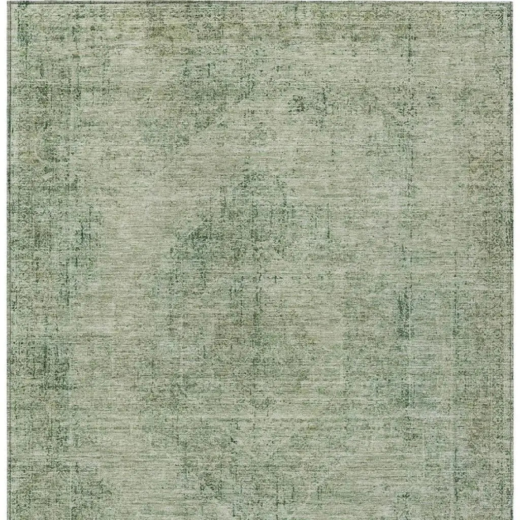 3' X 5' Green And Sage Oriental Washable Indoor Outdoor Area Rug Homeroots Outdoor