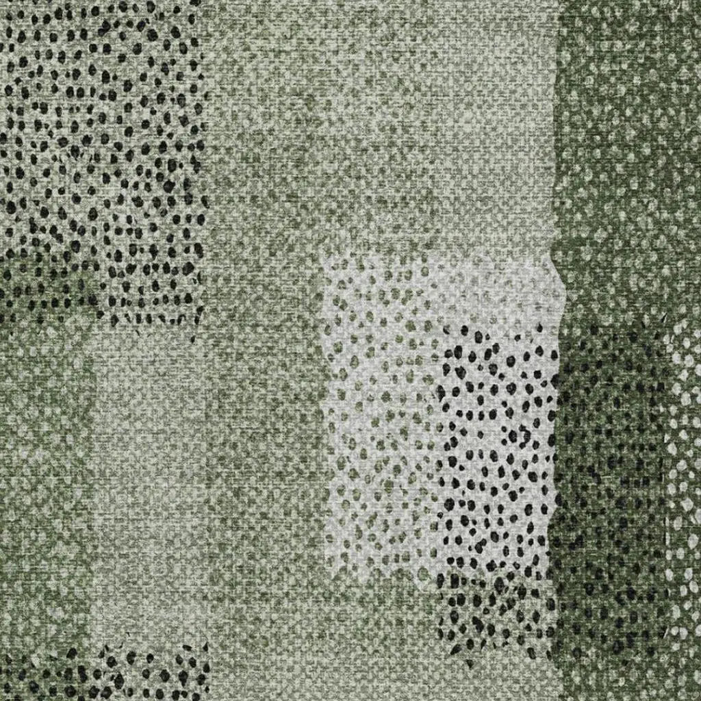 3' X 5' Green And Silver Abstract Washable Indoor Outdoor Area Rug Homeroots Outdoor