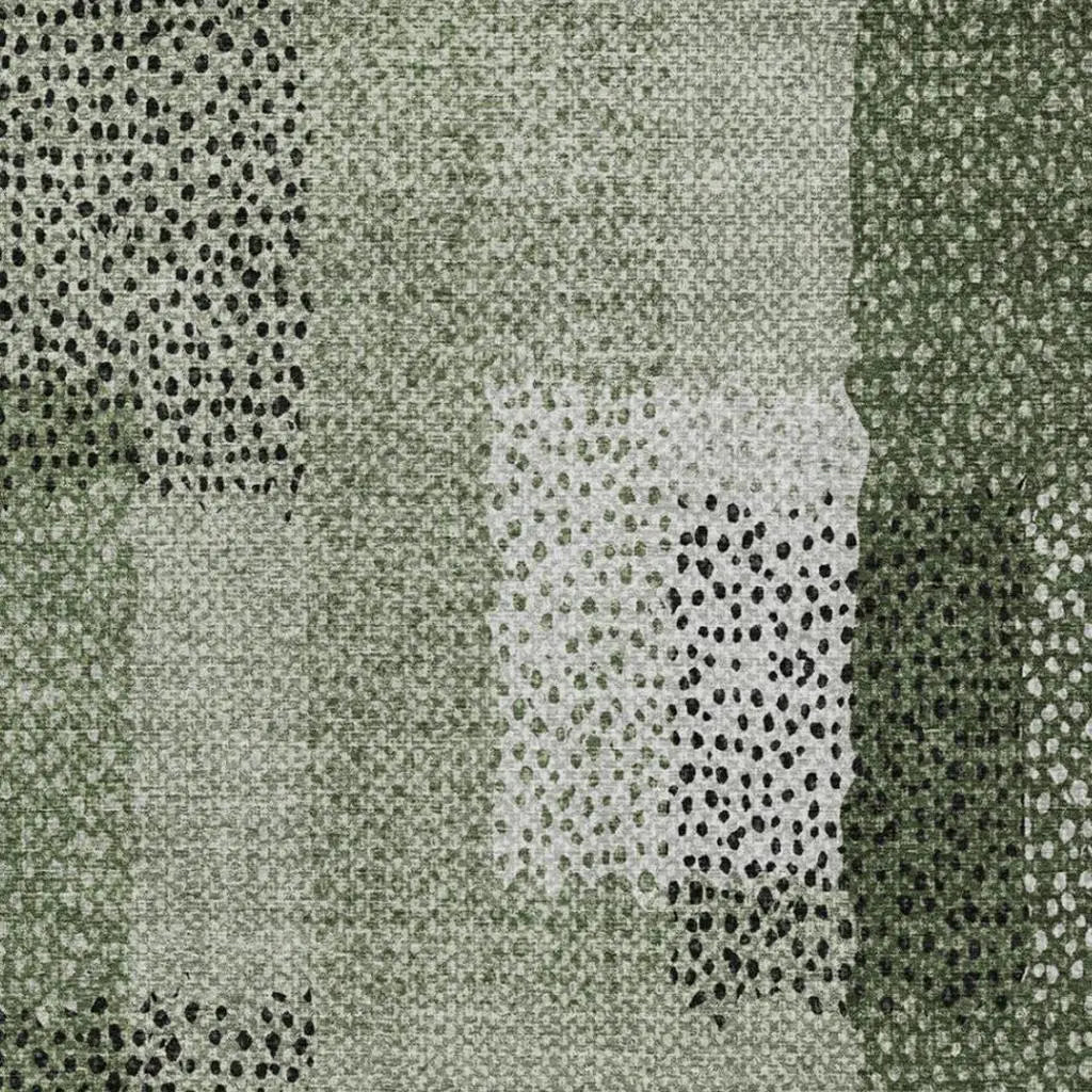 3' X 5' Green And Silver Abstract Washable Indoor Outdoor Area Rug Homeroots Outdoor