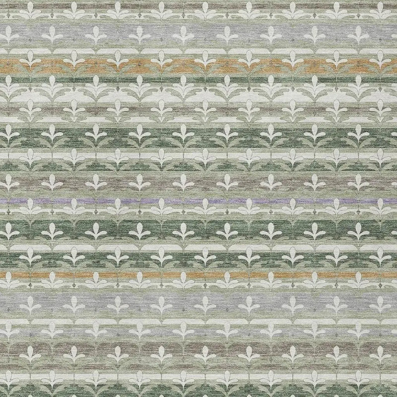 3' X 5' Green And Silver Damask Washable Indoor Outdoor Area Rug Homeroots Outdoor