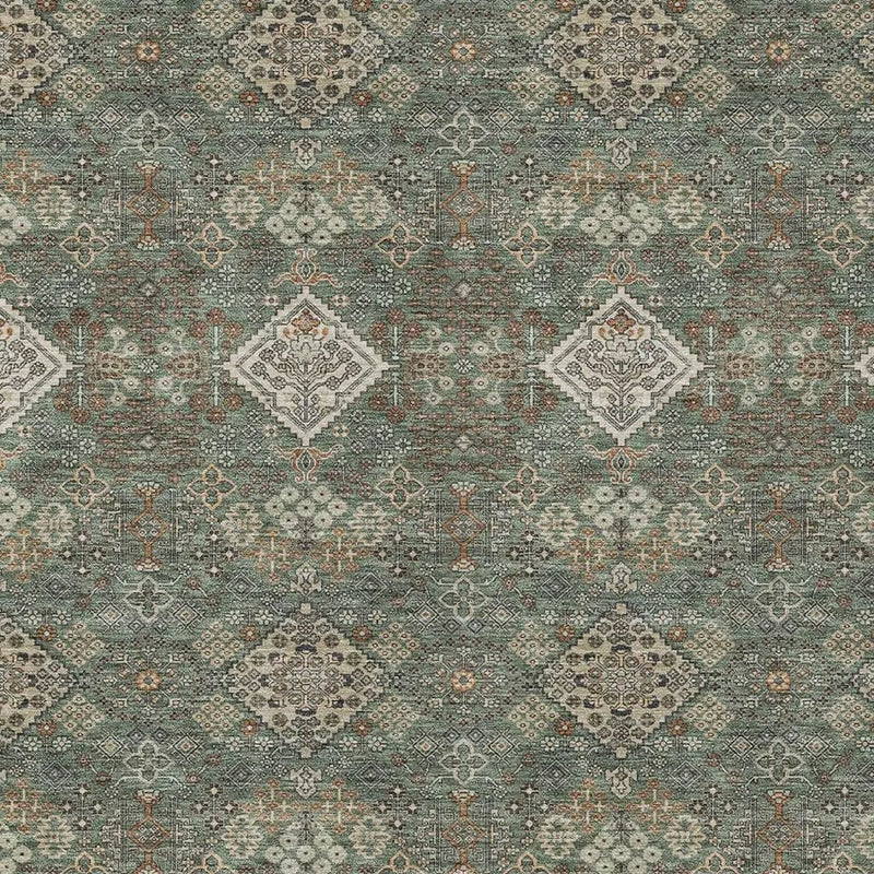 3' X 5' Green And Taupe Geometric Washable Indoor Outdoor Area Rug Homeroots Outdoor