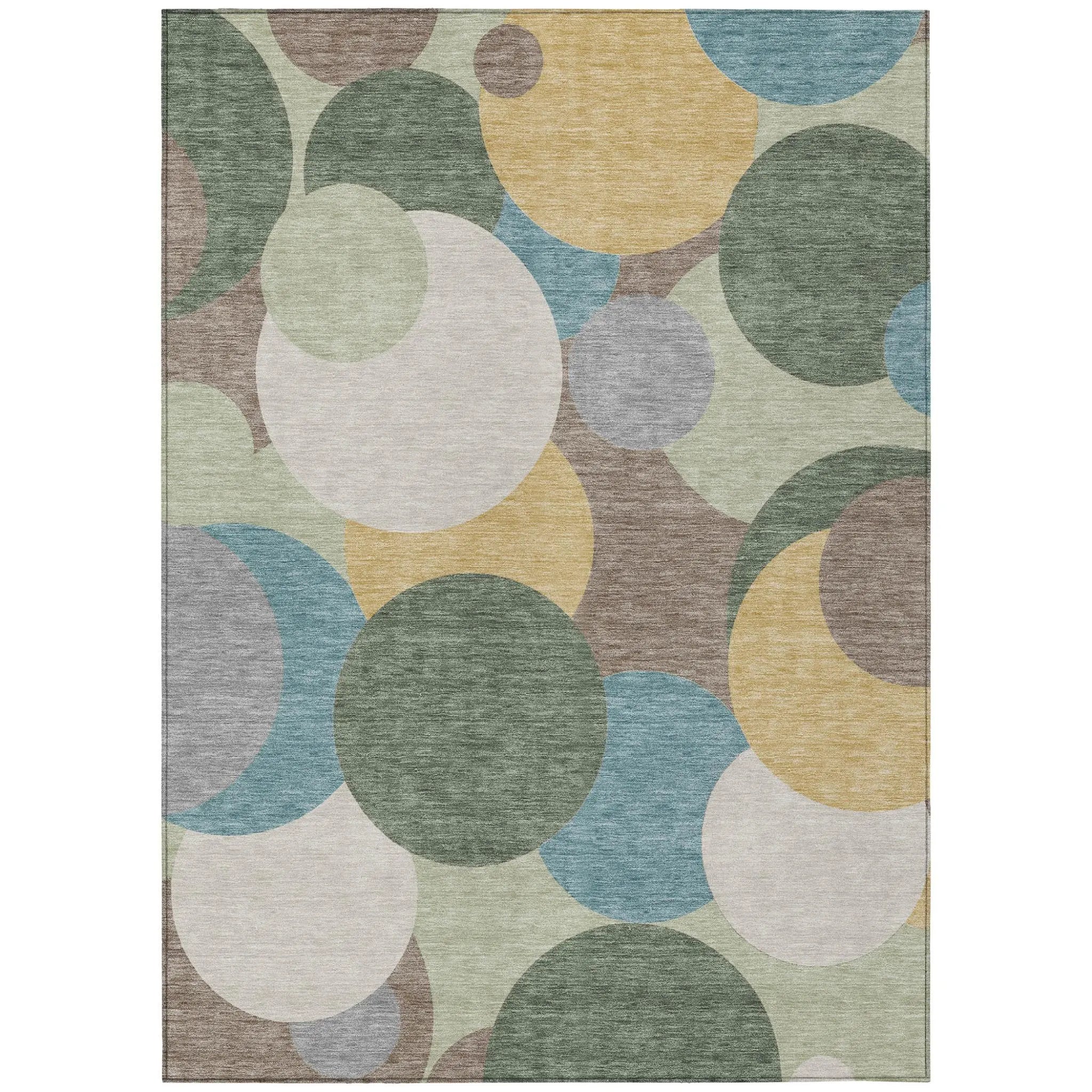 3' X 5' Green And Teal Blue Geometric Washable Indoor Outdoor Area Rug Homeroots Outdoor