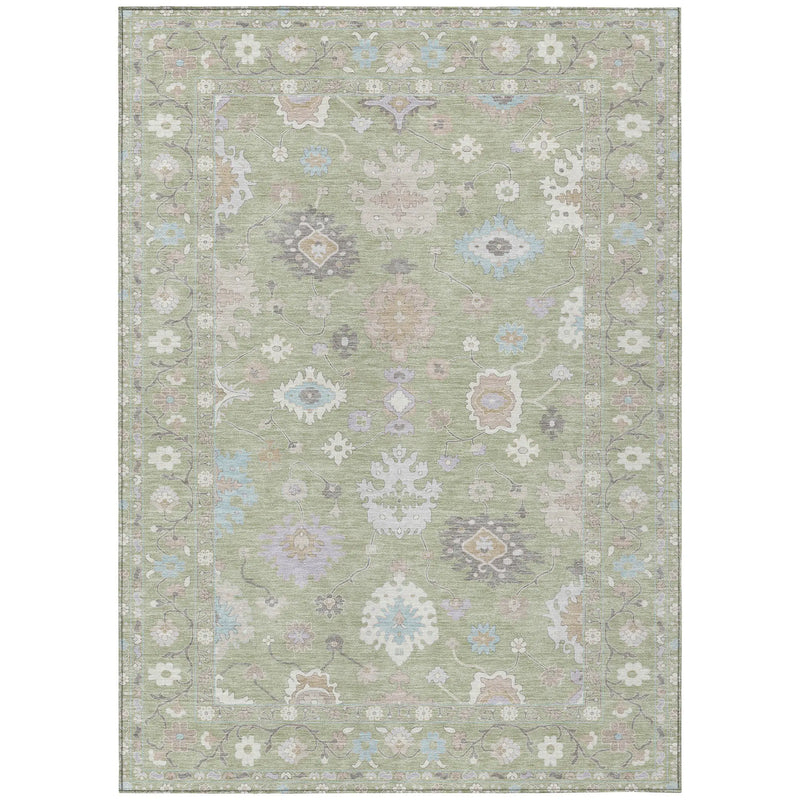 3' X 5' Green And Teal Blue Oriental Washable Indoor Outdoor Area Rug Homeroots Outdoor