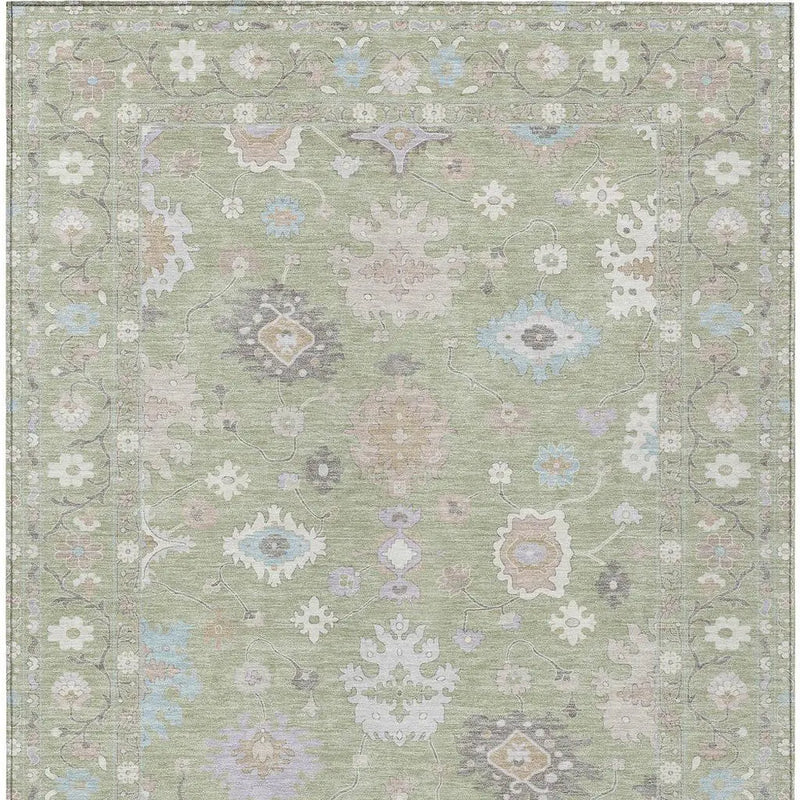 3' X 5' Green And Teal Blue Oriental Washable Indoor Outdoor Area Rug Homeroots Outdoor